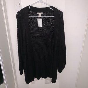 H&M Black Open Knit Cardigan
